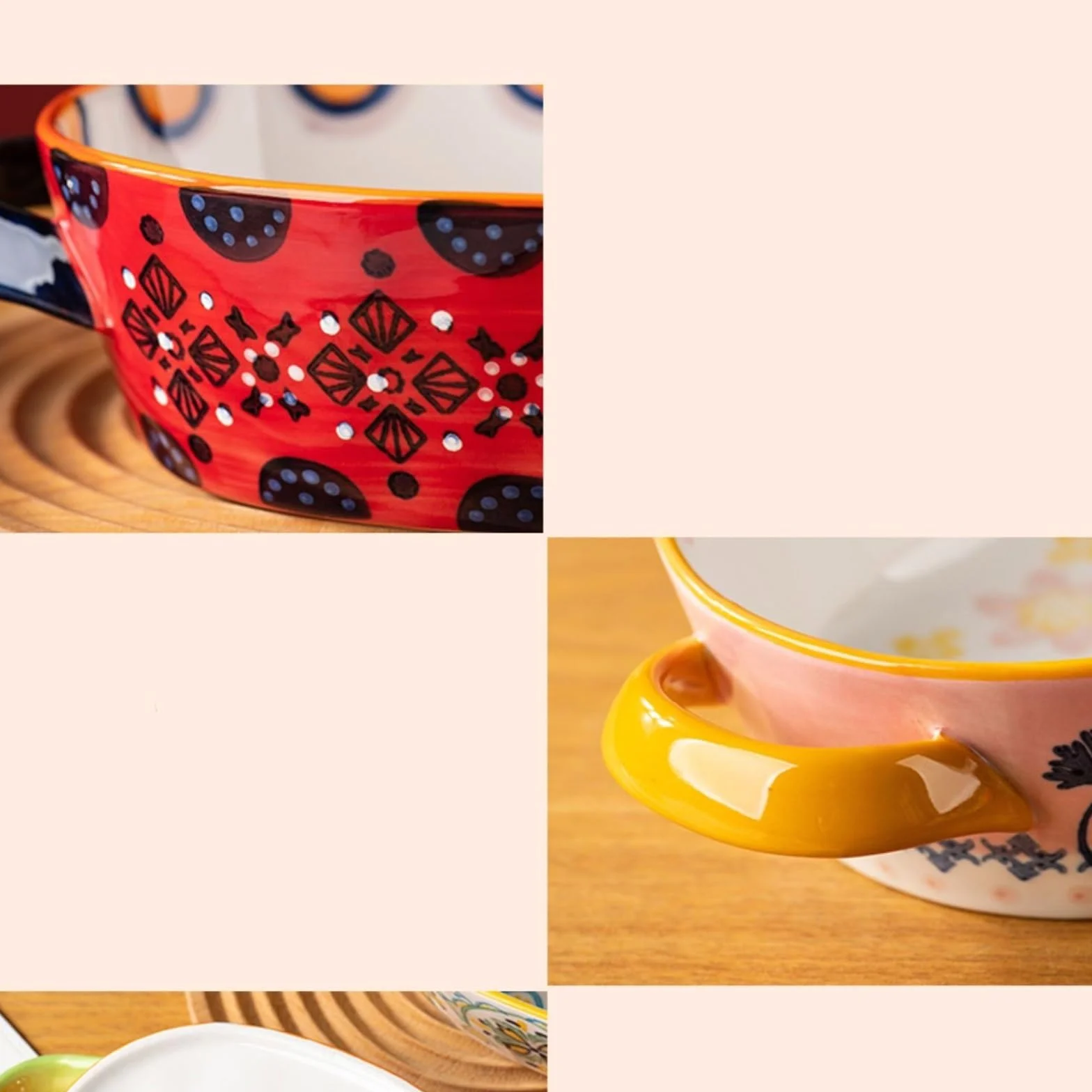 Lasagne Patelnie Ceramiczne Kreatywne Podszkliwne Kolorowe Naczynia Odporne Na Wysokie Temperatury Blacha Do Pieczenia Talerz obiadowy Podwójne Ucho Talerz Na Owoce Do Pieczenia Ciasta Domowe Do