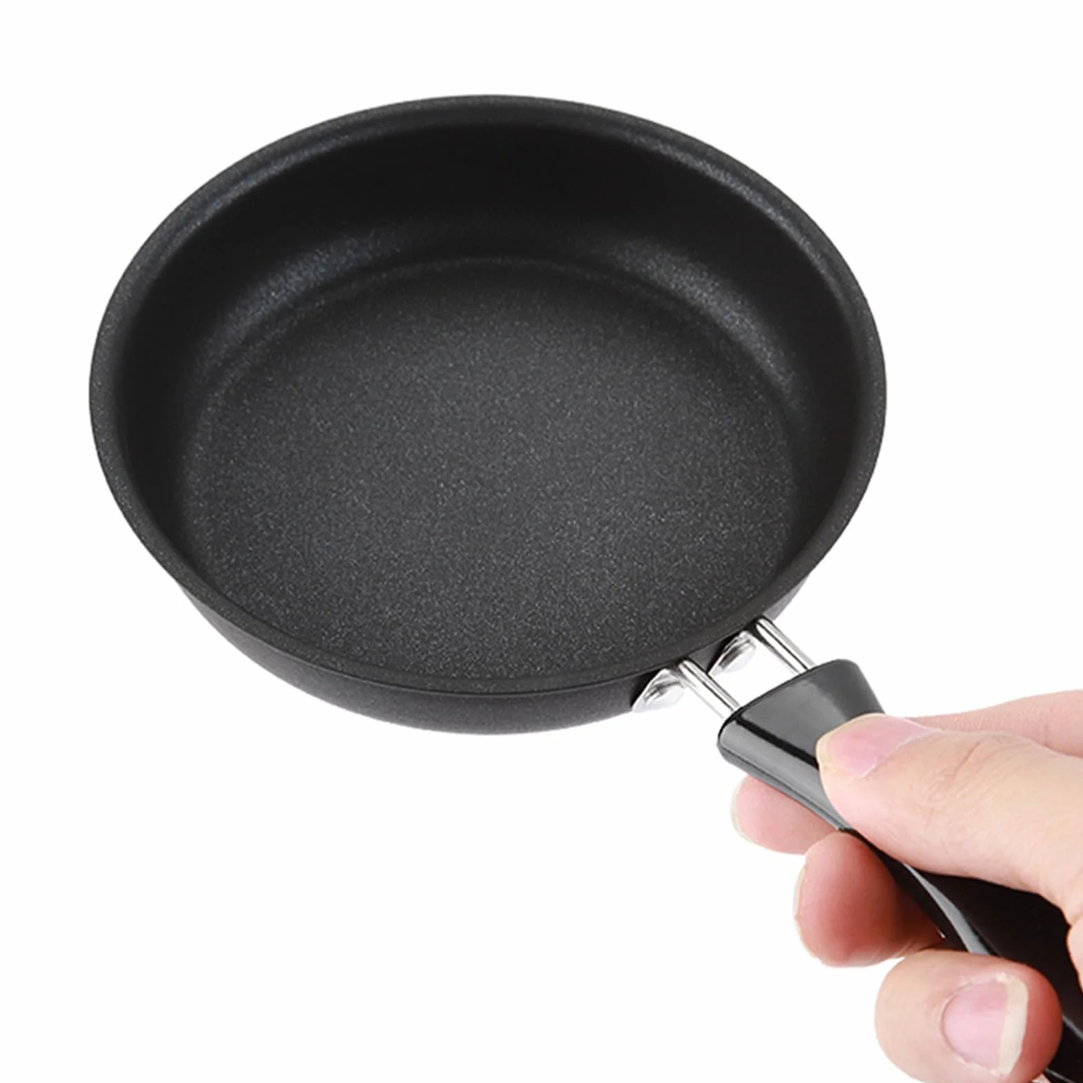 Ausla Nieprzywierająca Mini Patelnia do Smażenia z Żelaza z Uchwytami, Okrągła, 12 cm, do Jajek