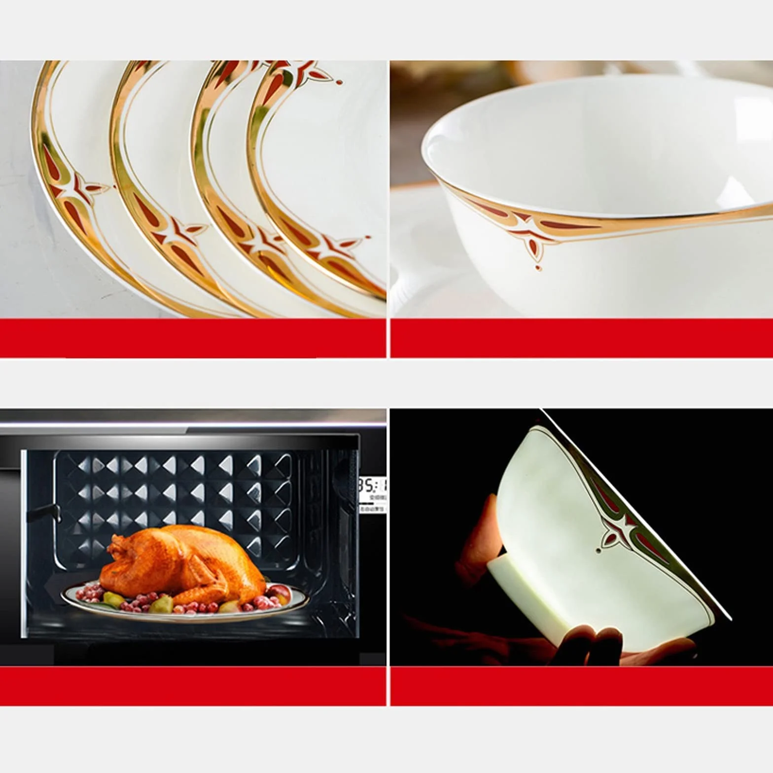 Zestawy obiadowe Zestaw naczyń, Ceramiczna zastawa stołowa Zestaw 60 szt., Prosty zestaw zastawy stołowej Zestaw ceramicznych zastaw stołowych do użytku domowego
