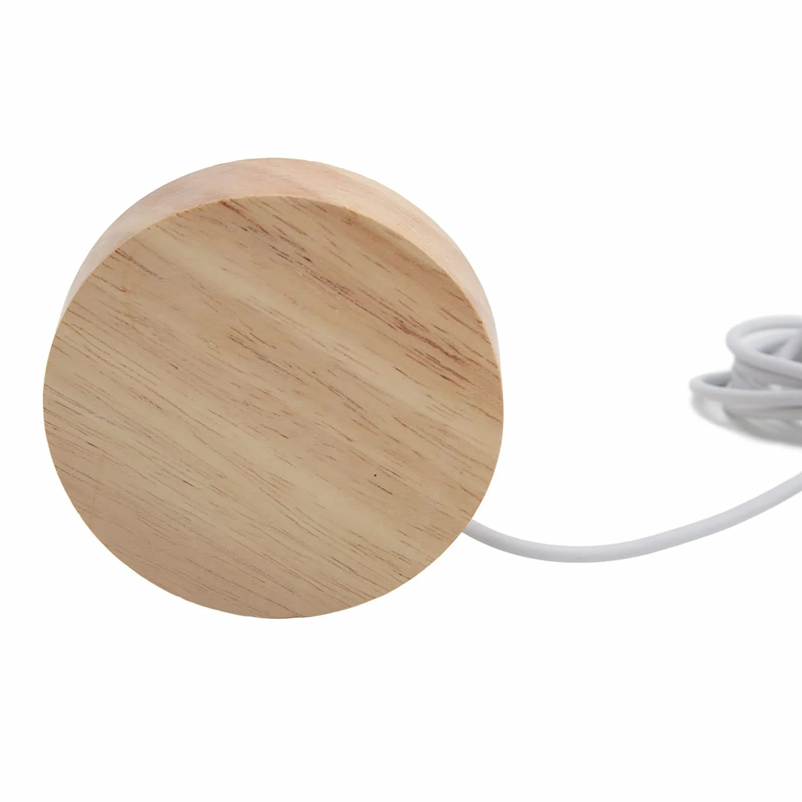 Drewniana Podstawa Wyświetlacza LED, Podstawa światła LED USB Wygodna i Praktyczna, Drewniana Podstawa Wyświetlacza LED do Sztuki żywicy ze Szkła Kryształowego 3D (ciepła, jasna
