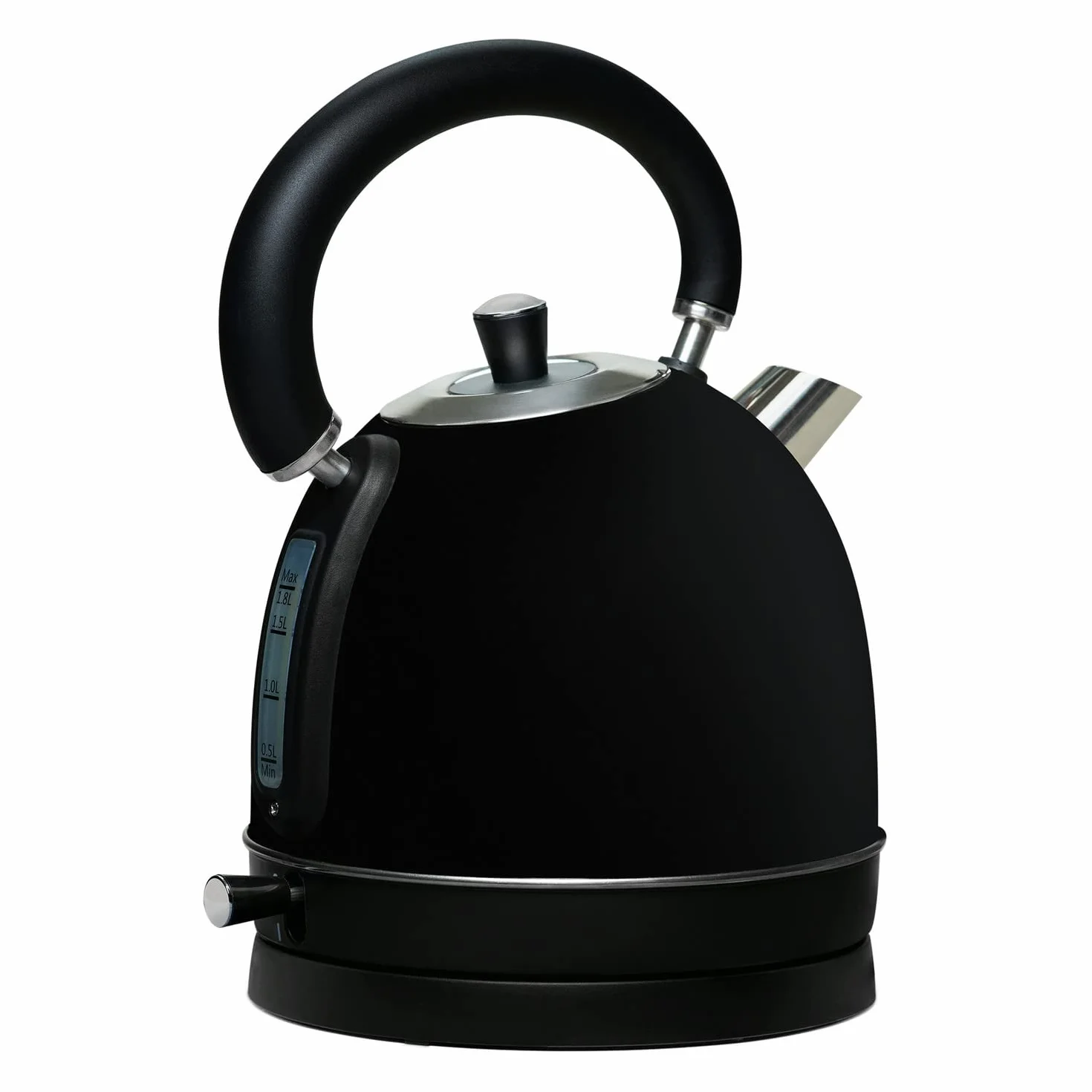 Mellerware - Czajnik elektryczny Inox Spring! 2200W | Wskaźnik poziomu wody | 0-100 ° C Szybkie nagrzewanie <3 min 1.8L | Baza 360º | Bez BPA | Elegancki zestaw do herbaty | Czarny
