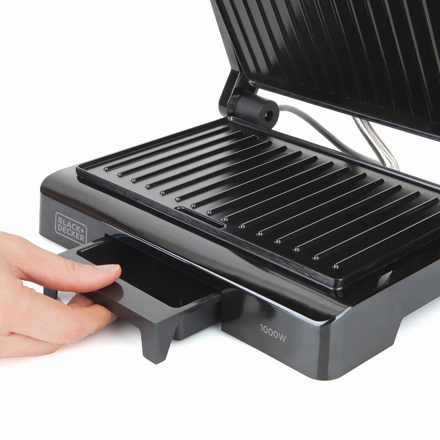 BLACK+DECKER BXGR1000E grill kontaktowy, 1000 W, tworzywo sztuczne, czarny