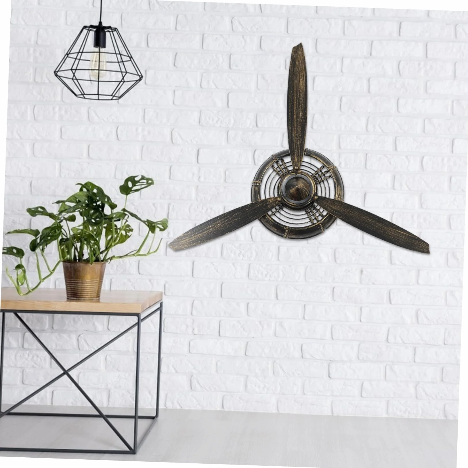 Ipetboom Industrialny Dekoracyjny Model Śmigła Do Zawieszenia Ścianę Metalowa Ozdoba Stylu Retro Do Salonu Biura i Kawiarni Unikalny Wiszący Element Dekoracyjny