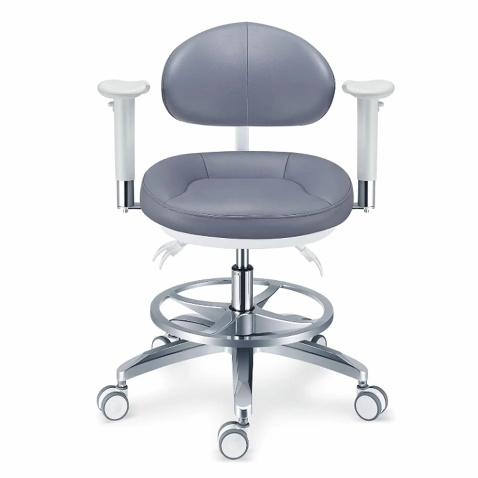B4,HYDTGZ Fotel dentystyczny Stołek lekarski Stołek lekarski Skórzany PU Fotel asystenta dentystycznego Regulowane mobilne krzesło klinik, gabinetów dentystycznych, laboratoriów, krzesła rysowania