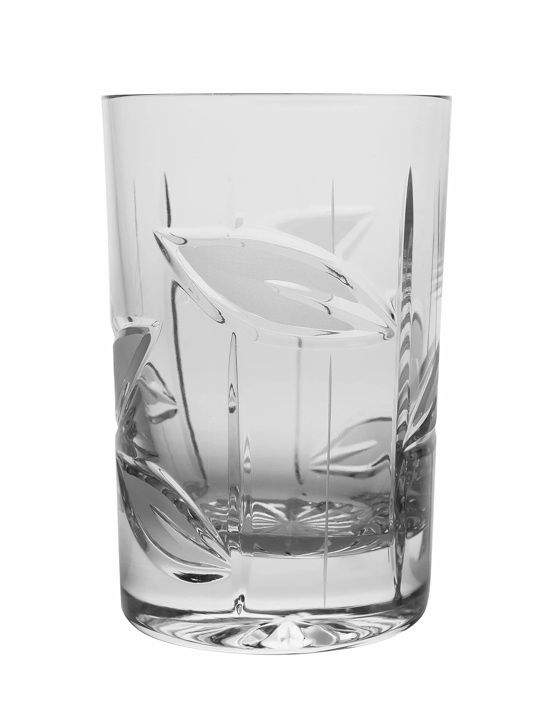 Szklanka do ginu – szklanka typu highball – wino – koktajl – coupe – zestaw 6 kryształowych kieliszków – szkło – matowe liście – ręcznie cięta – każda szklanka waży 170 ml – wyprodukowana w Europie