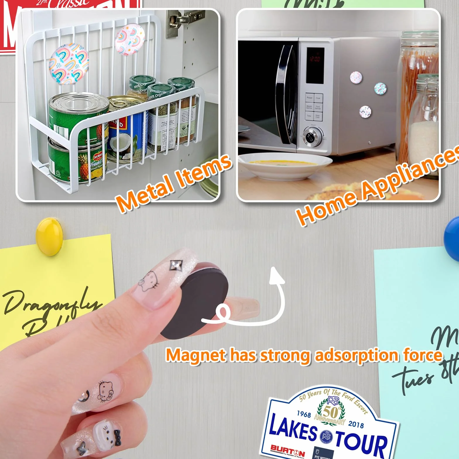 Wukong Zestaw 12 magnesów na lodówkę, dekoracyjne magnesy szklane 3D, 30 mm, okrągłe magnesy do kuchni, na lodówkę, tablicę suchościeralną, tablicę do przypinania