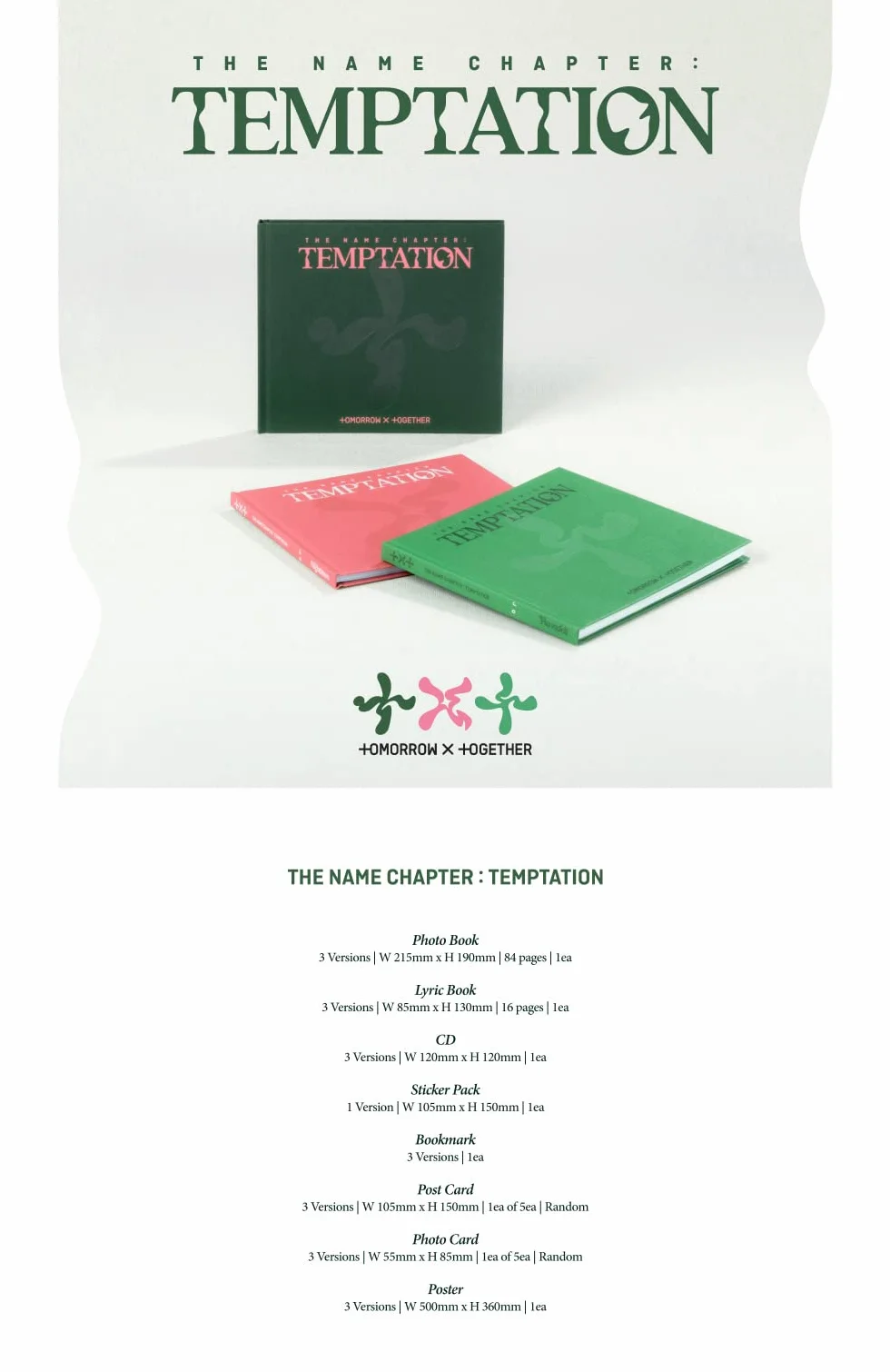 TXT - The Name Chapter : Temptation Album+Store Gift (Daydream+Nightmare+Pożegnanie wersja)