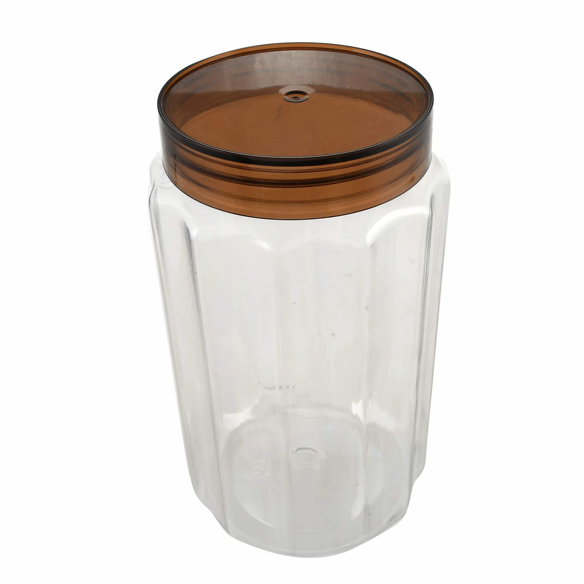 Kuber Industries Opal Plastikowy hermetyczny zestaw pojemników na słoiki dla zwierząt domowych (zestaw 6 1100 ml, brązowy)-KUBMARTK11000
