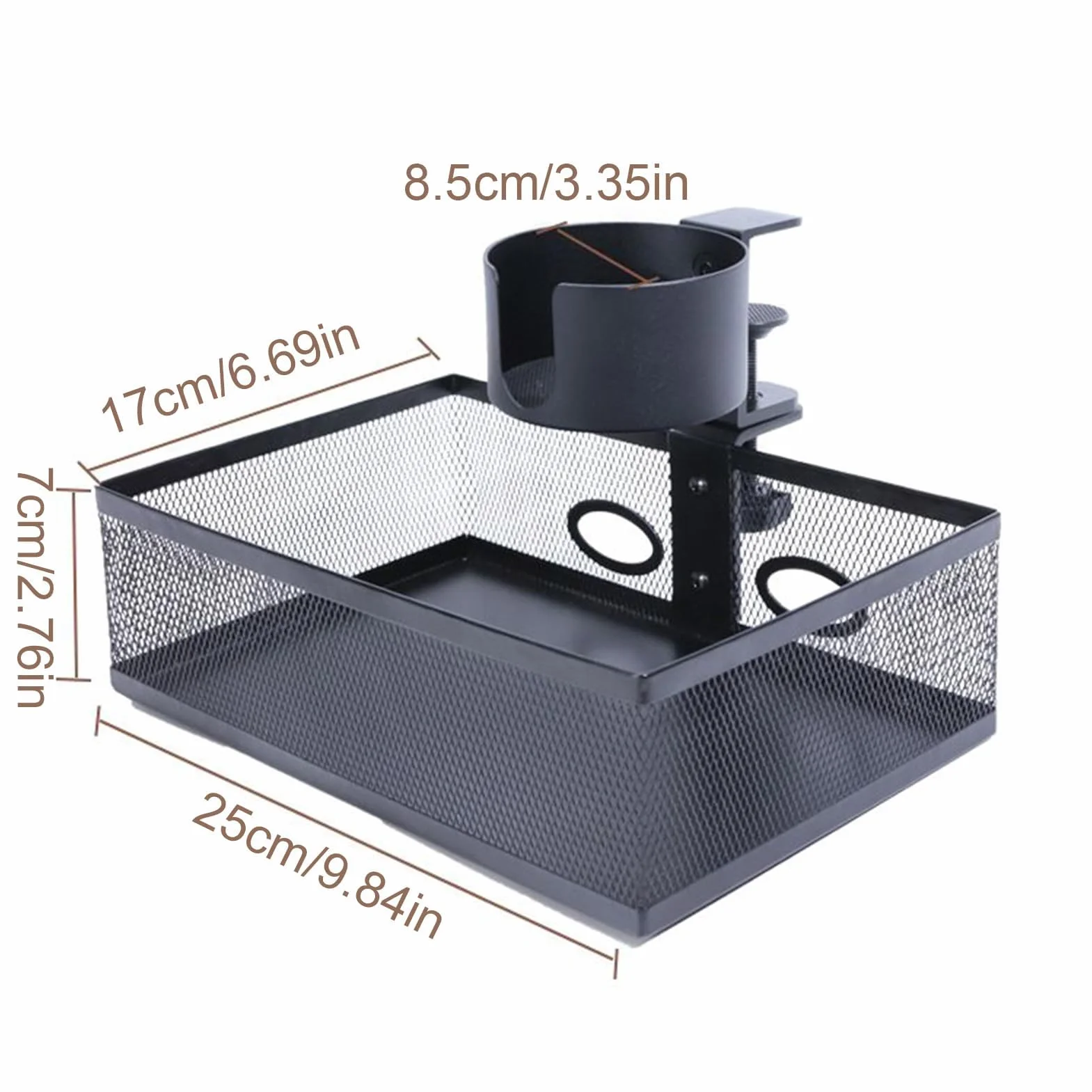 Obrotowy o 360° organizer pod biurko z ukrytą szufladą i zarządzaniem kablami, kompaktowy, 25 x 17 x 7 cm, do kuchni, sypialni, garażu i klasy, wszechstronne rozwiązanie do przechowywania na biurku