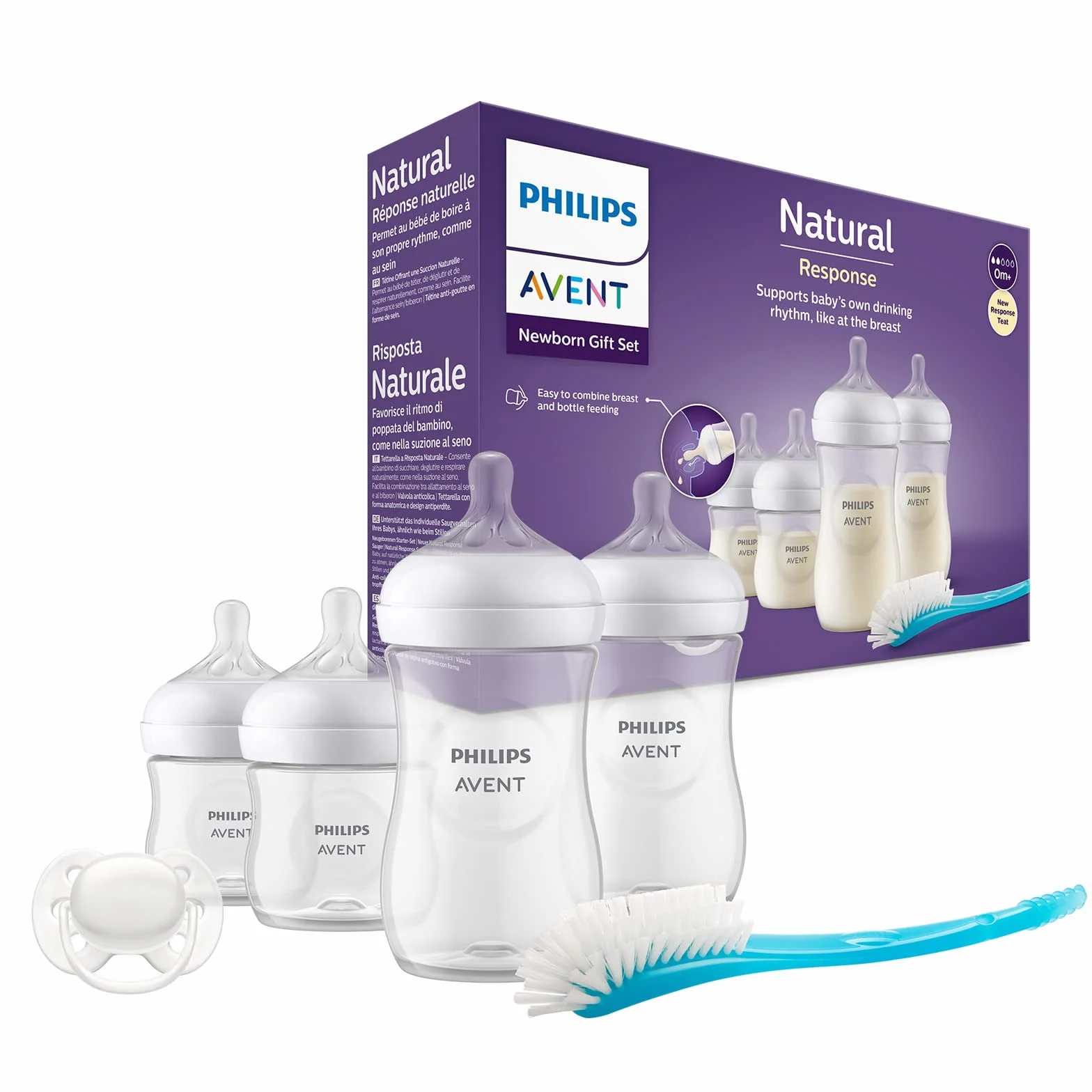 Philips Avent zestaw 4 butelek Natural z Responsywnym smoczkiem (model SCD838/11)