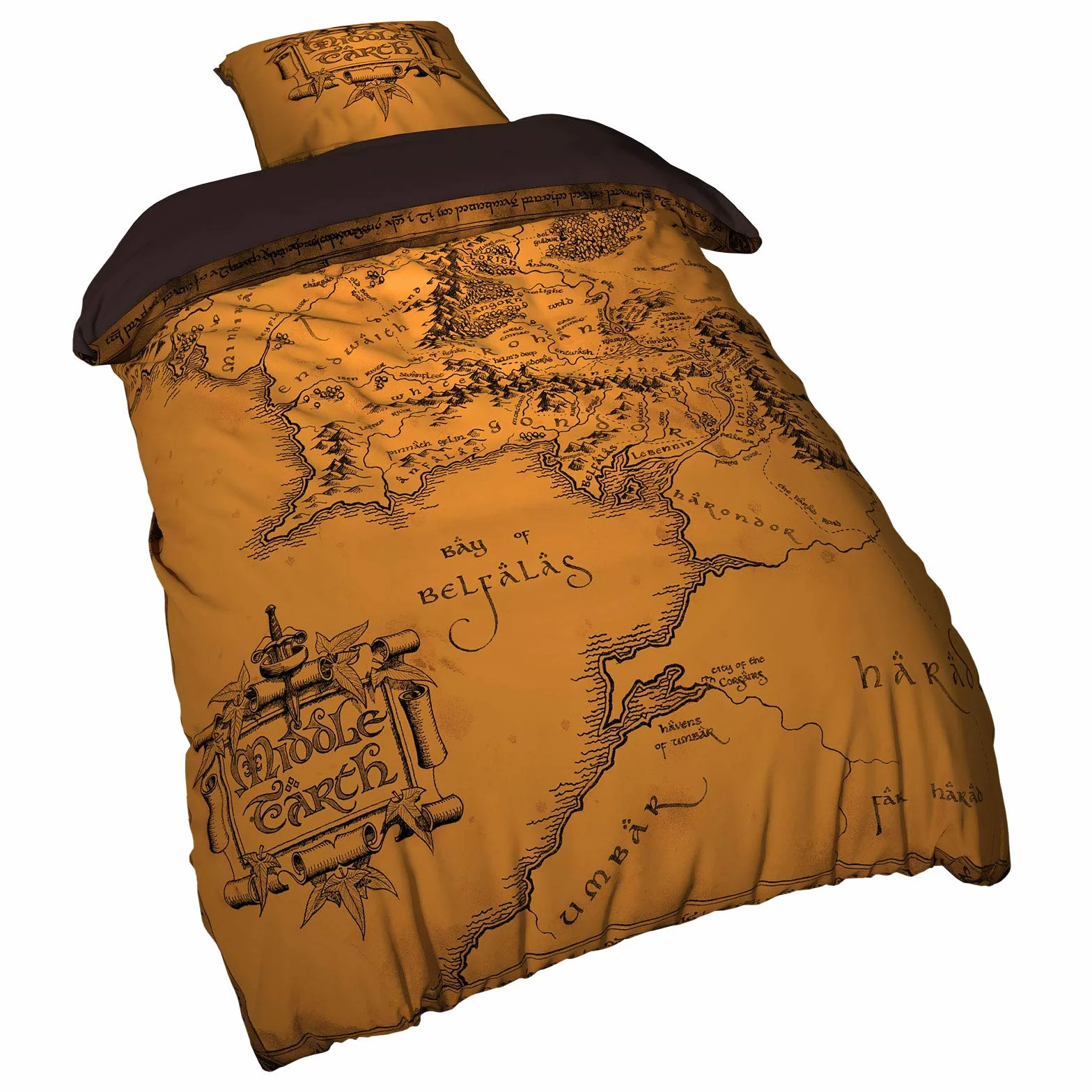 Elbenwald Lord of The Rings Pościel z Motywem Mapy Śródziemia dla Mężczyzn Kobiety Unisex