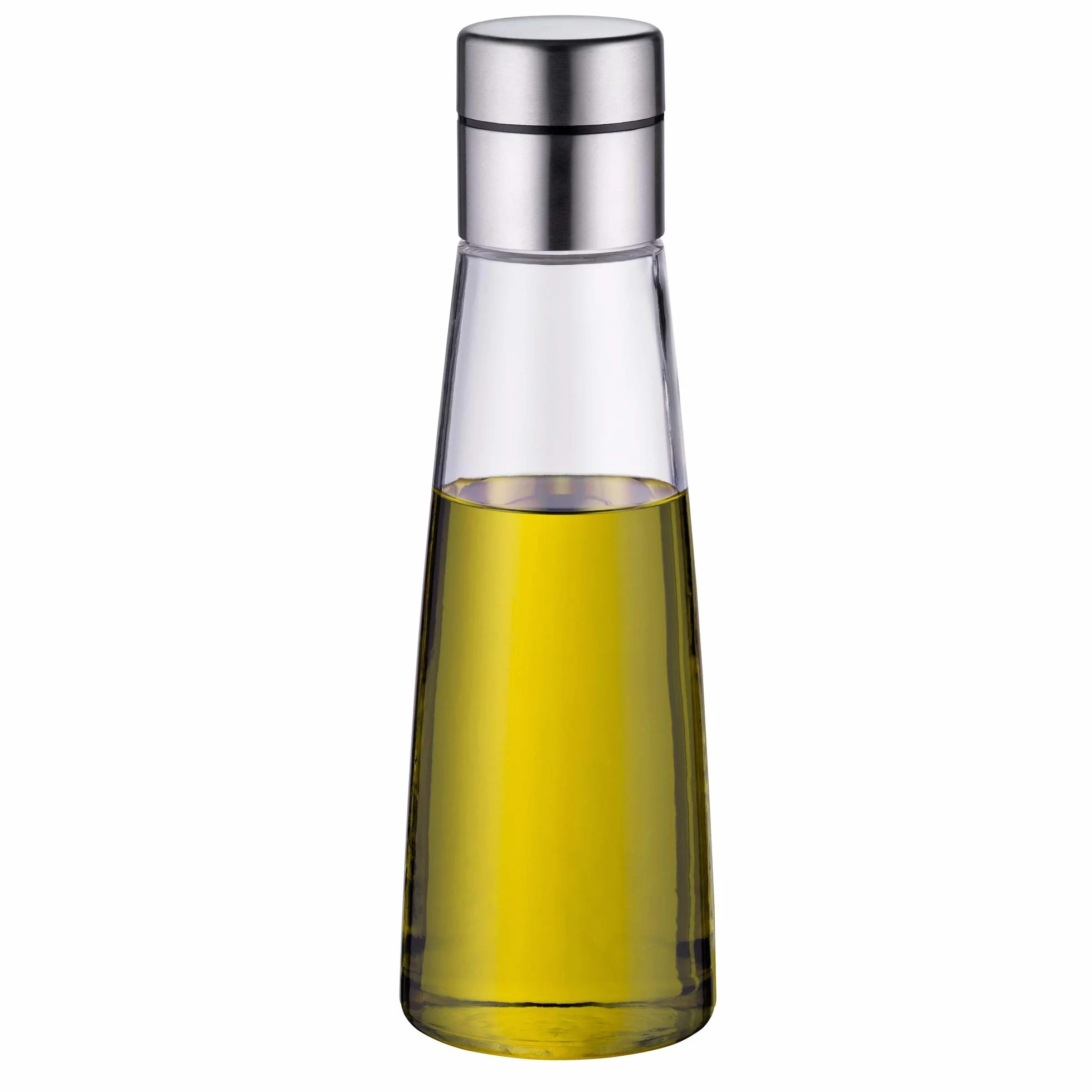 WMF De Luxe dozownik octu/oleju 500 ml, dozownik octu i oleju, polerowana stal nierdzewna Cromargan, szkło, nadaje się do mycia w zmywarce