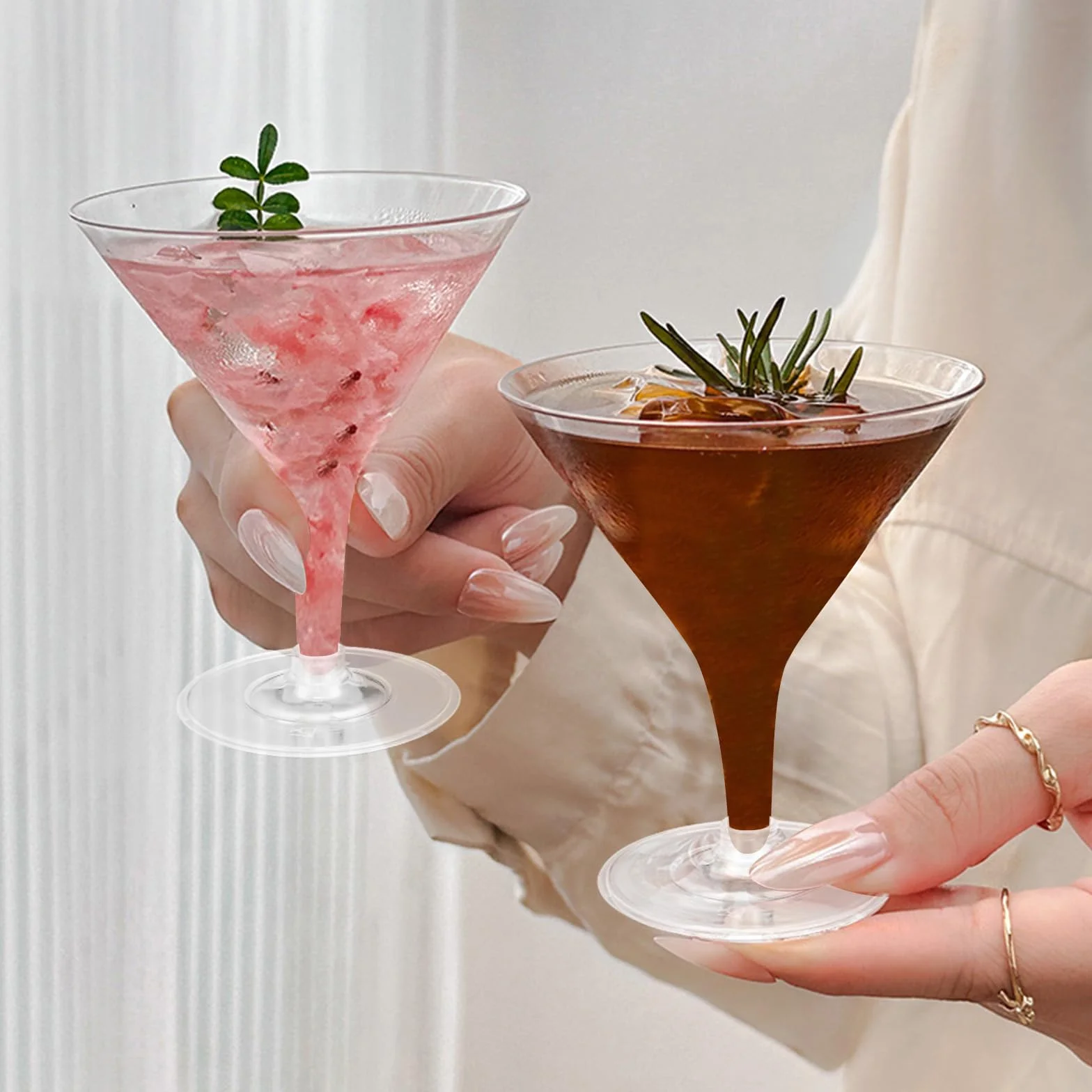 Martini plastikowe kieliszki do szampana 25 sztuk 200 ml wielokrotnego użytku przezroczyste