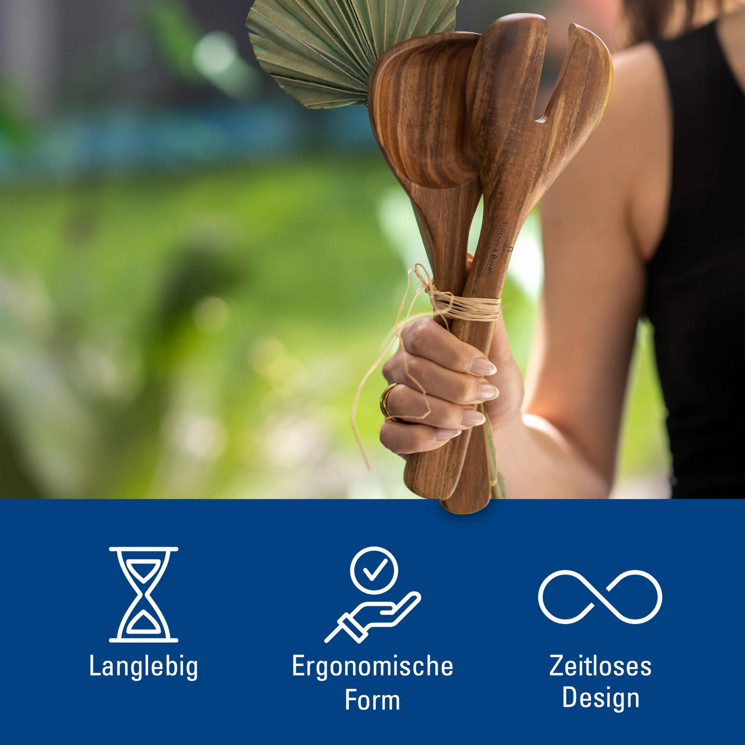 Villeroy & Boch - Artesano 2-częściowy zestaw sztućców do sałatek, drewniane, sałatki, sztućce, drewniane łyżki, drewniane widelce, drewno akacjowe