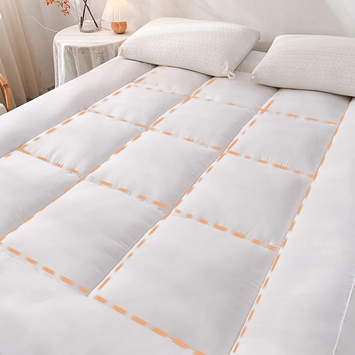 Bardzo gruby materac z naturalnego włókna sojowego 180 x 200 cm oddychający futon na łóżko podwójne miękka pełnowymiarowa podkładka na pościel wygodny hipoalergiczny ochraniacz na materac (kolor