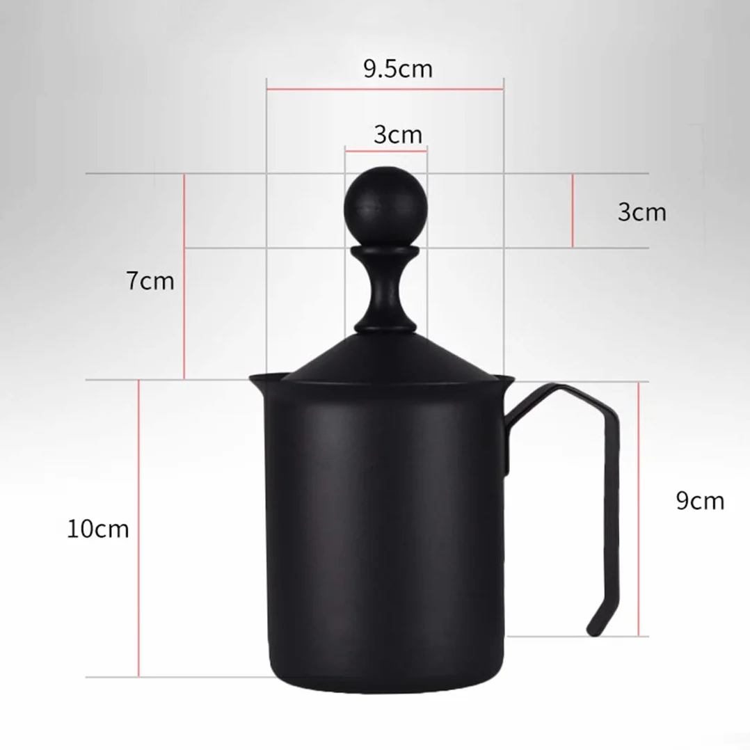 Ręczna pompka do spieniania mleka, 400 ml, ręczna maszyna do spieniania mleka, stal nierdzewna do cappuccino i kawy latte