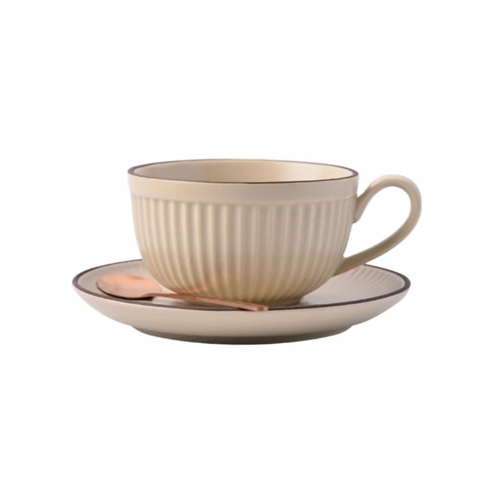 Kubki Zestaw filiżanek do kawy filiżanka do kawy domowa popołudniowa herbata zestaw ceramiczny retro kubek i spodek kubek do kawy(A)