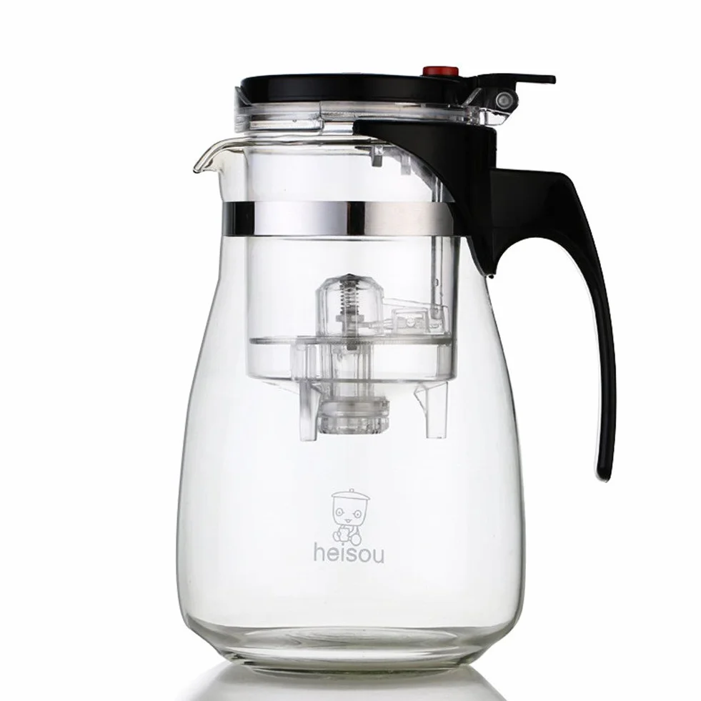 1000ML szklany czajnik z wyjmowanym infuserem, Kungfu Tea Art szklany czajnik ze stali nierdzewnej Dżanka filtracyjna ze stali nierdzewnej z infuserem (750ML)