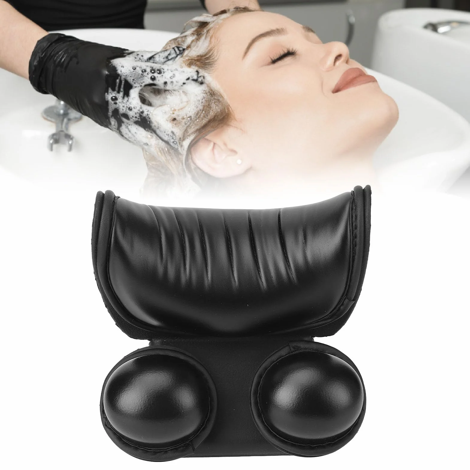 Poduszka pod kark, Hair SPA, podparcie karku, kształt litery U, umywalka do włosów, miska do szamponu, podparcie karku, poduszka ssąca, ergonomiczna, miękka, do mycia włosów, umywalki, salonu spa