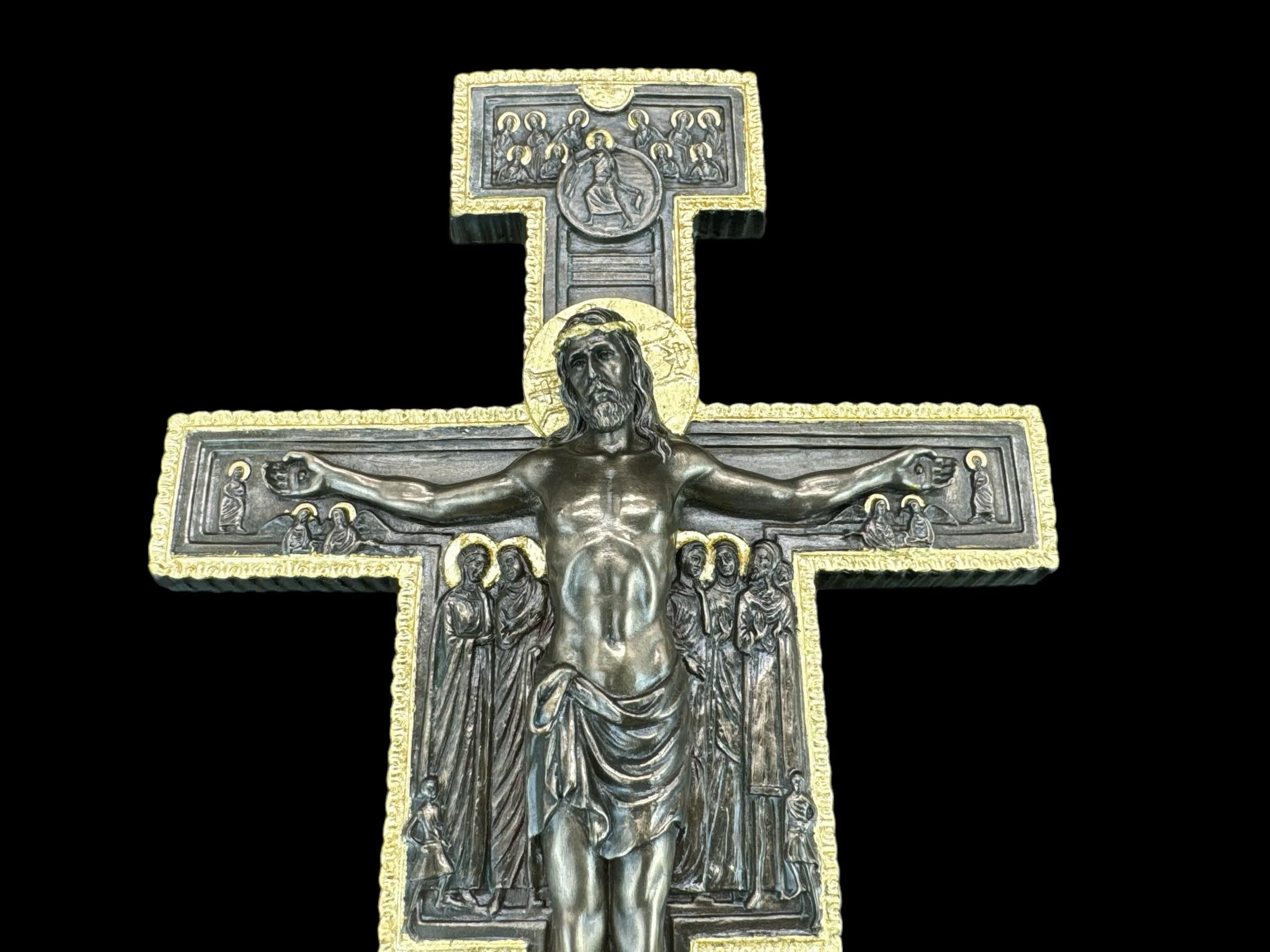 57 SPECIAL REPLICAS Rzeźba dekoracyjna figurka krucyfiks krzyż San Damiano, figurka jako prezent do salonu, dekoracja figurki, dekoracja
