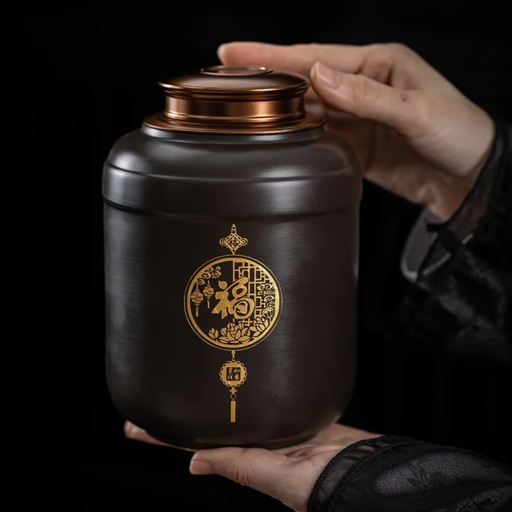 HLTYGWX Słoik cukru Fioletowa puszka na herbatę z piaskiem Aluminiowa puszka z podwójną pokrywką Zamknięta puszka Chińska retro przebudzenie Puszka na herbatę Fioletowy pojemnik na piasek Puszka na