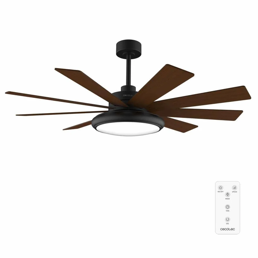 Cecotec - Wentylator sufitowy EnergySilence Aero 7000 Light Pro z oświetleniem - 36 W i 70" z oświetleniem LED 32 W, pilot zdalnego sterowania, 6 prędkości, 9 łopatek, tryb zima-lato