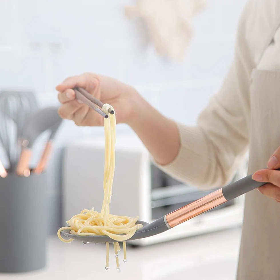 7 w 1 silikonowy uchwyt naczynia kuchenne żel krzemionkowy naczynia kuchenne nieprzywierająca patelnia łopatka łyżka szpatułka kuchnia zestaw narzędzi do gotowania