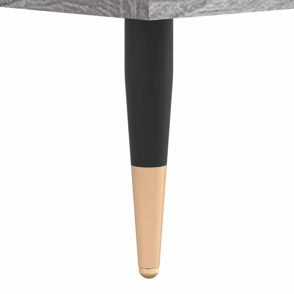 Sonoma szafka panelowa, szara, 74,5 x 38 x 48 cm, materiał drewnopochodny z żelaznymi nogami, do salonu i miłośników muzyki, miejsce do przechowywania płyt LP, zarządzanie kablami, stabilne