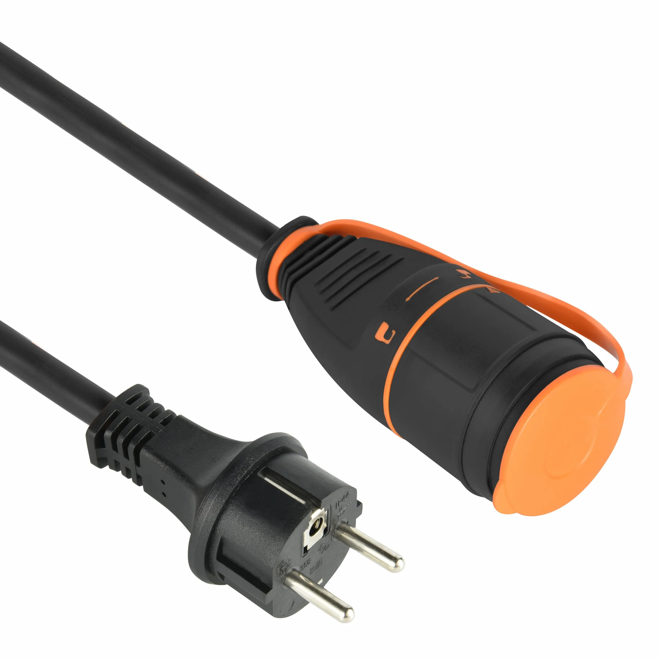 Electraline 01745 Przedłużacz spiralny 5M 3G1.5 z gniazdem Electralock, system blokujący zasilania, ponieważ przypadkowo odłączony jest podłączony do urządzenia, specjalny kabel H07BQ-F, IP44