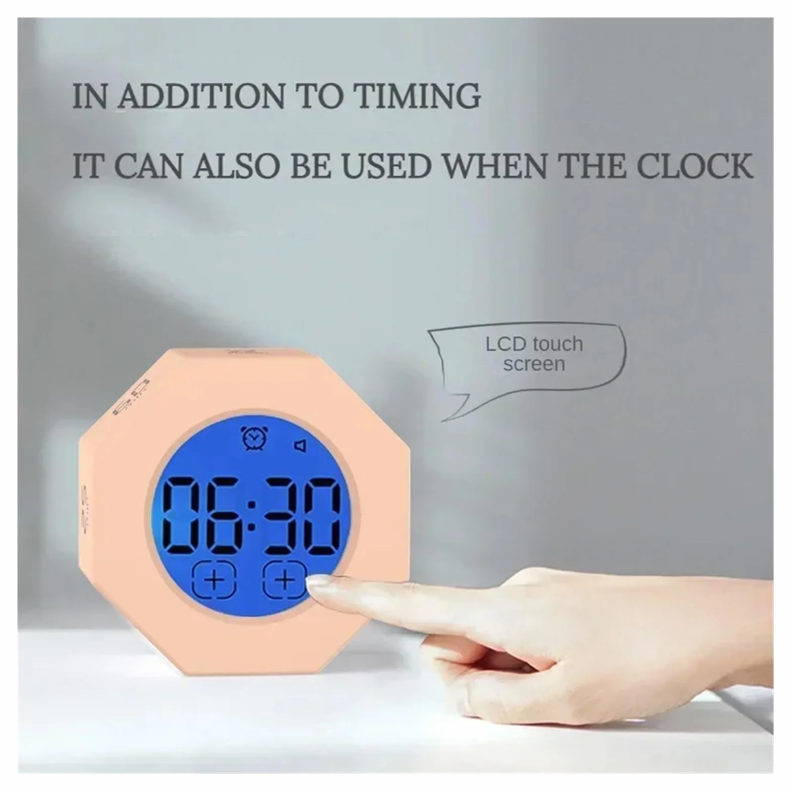 minuterka, Timer z czujnikiem grawitacji, nauka fitnessu, wizualizacja flip, zarządzanie czasem, mini cyfrowy minutnik kuchenny(White)
