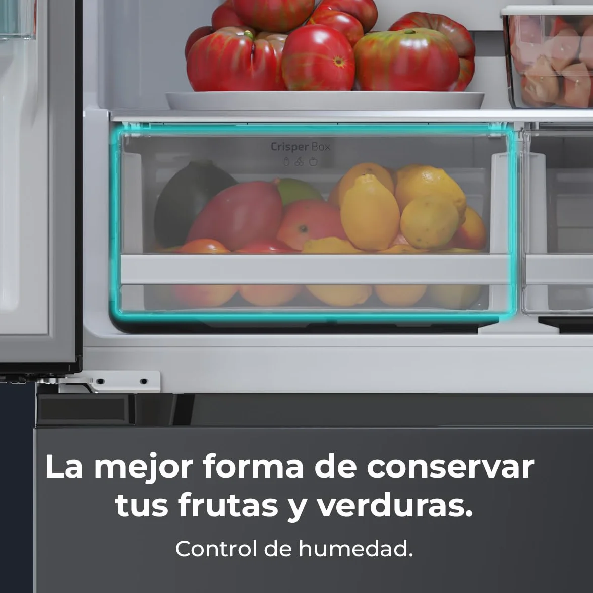 Cecotec Lodówko-zamrażarka do drzwi francuskich Bolero CoolMarket FD 436 Dark E. 436 L, Total No Frost, Multi Airflow y inverter para ahorro energético.