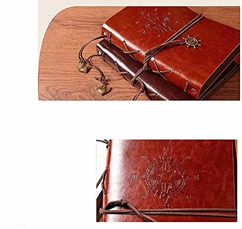 Album na zdjęcia pasek ze skóry PU DIY ręcznie wykonany album fotograficzny typ wklejania duża rodzinna podróż książka pamięci 21 x 28 cm (kolor: brązowy)