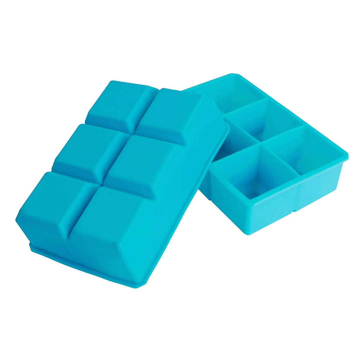 Webake Eiswürfelform Groß 2 Stück 5 x 5 cm Silikon Eiswürfel Form Eiswürfelbehälter 6er Eiswürfelformen XXL Silikonform Ice Cube Tray