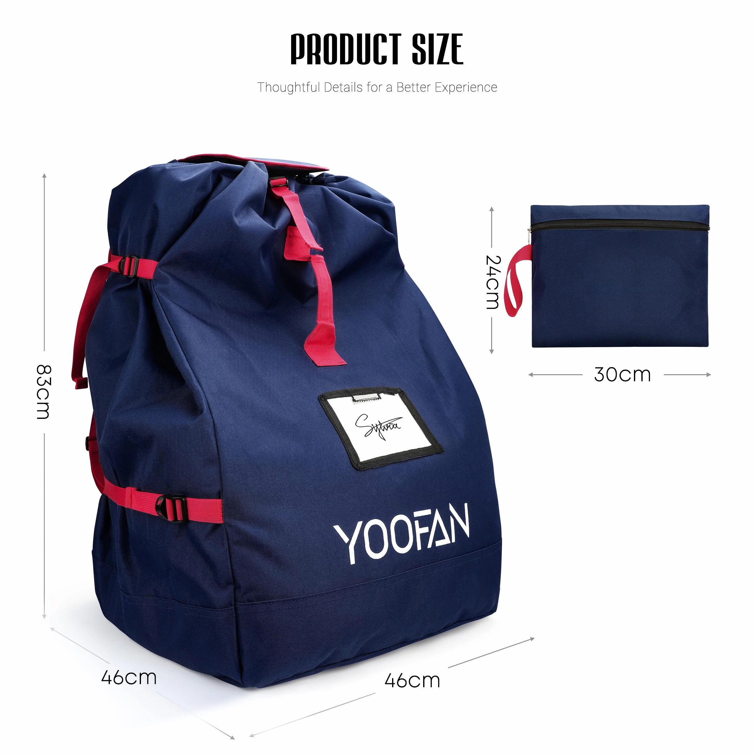 YOOFAN Torba transportowa 900D dla wózków dziecięcych niebieska