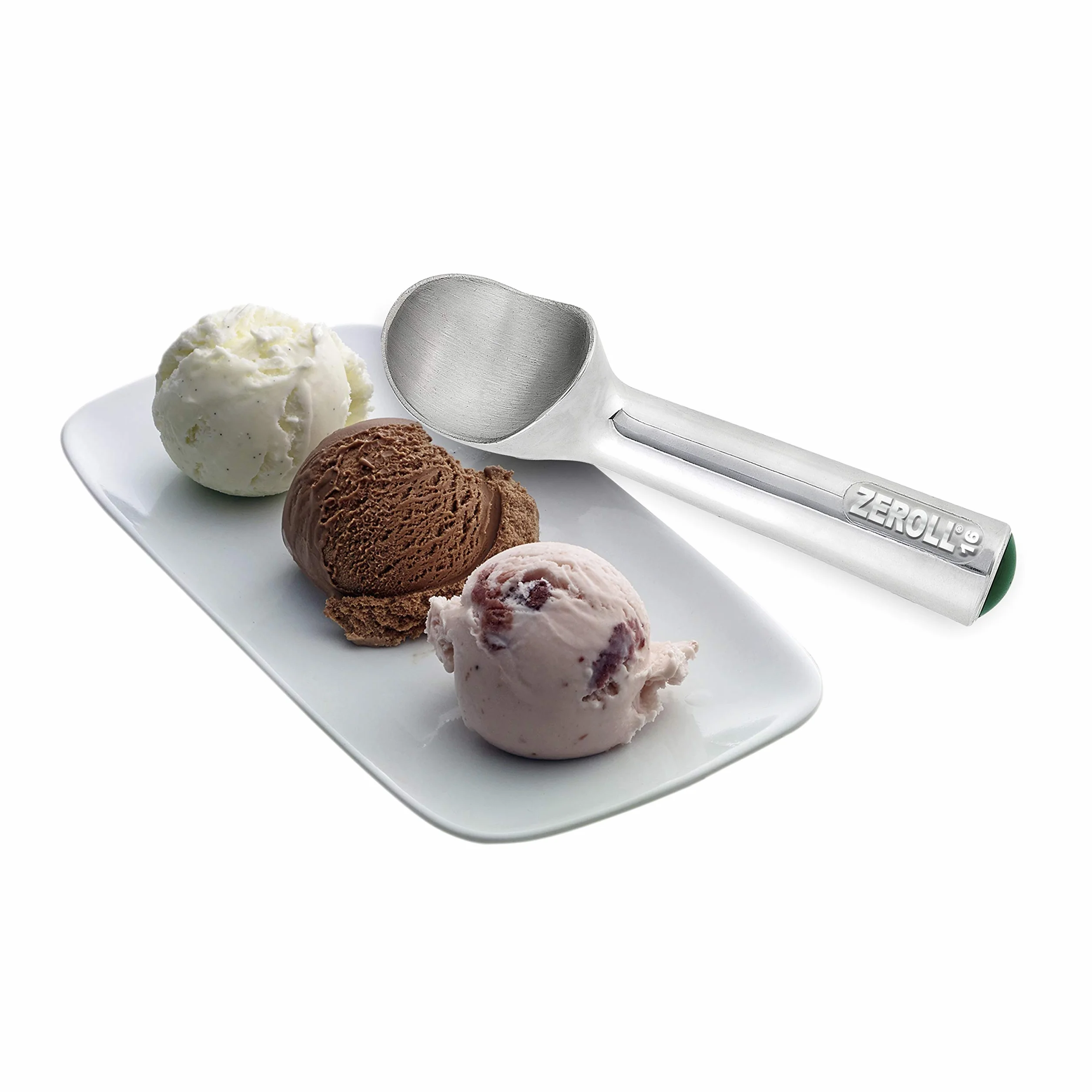 Zeroll 1016 oryginalny Ice Cream Unique Liquid Filled Heat Conductive Handle Simple One Piece Aluminium Design Easy Release 32 Scoops per Gallon Made in USA, 2,5 uncji, srebrny