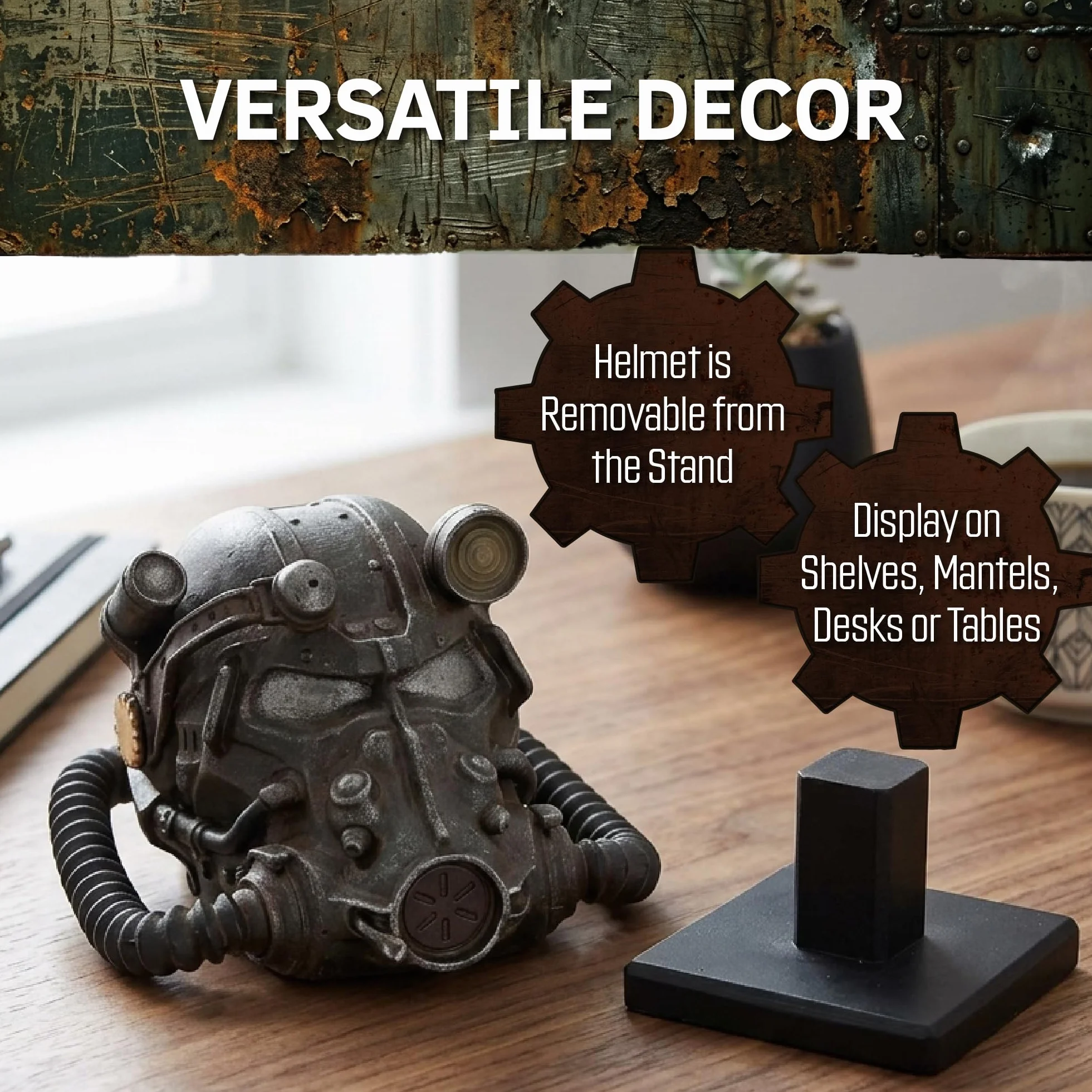 Nemesis Now Fallout T-60 Power Armour Figurka kasku, oficjalnie licencjonowana, ręcznie malowana żywica, do gier, kolekcjonerska replika, 11,1 cm
