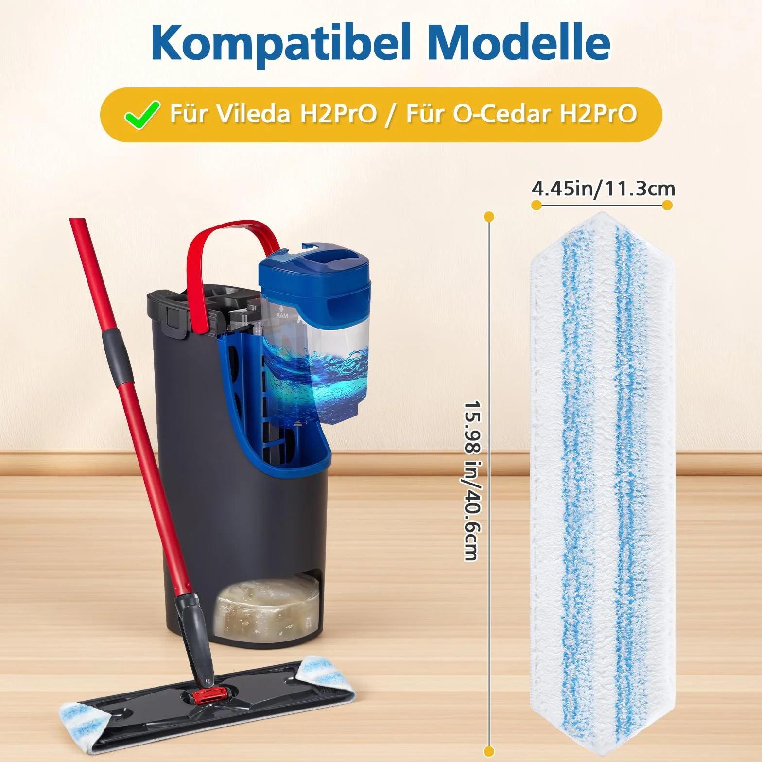 6 sztuk podkładek z mikrofibry, kompatybilne z Vileda H2PrO i O-Cedar H2PrO, zapasowe pokrycie, szybkie usuwanie plam
