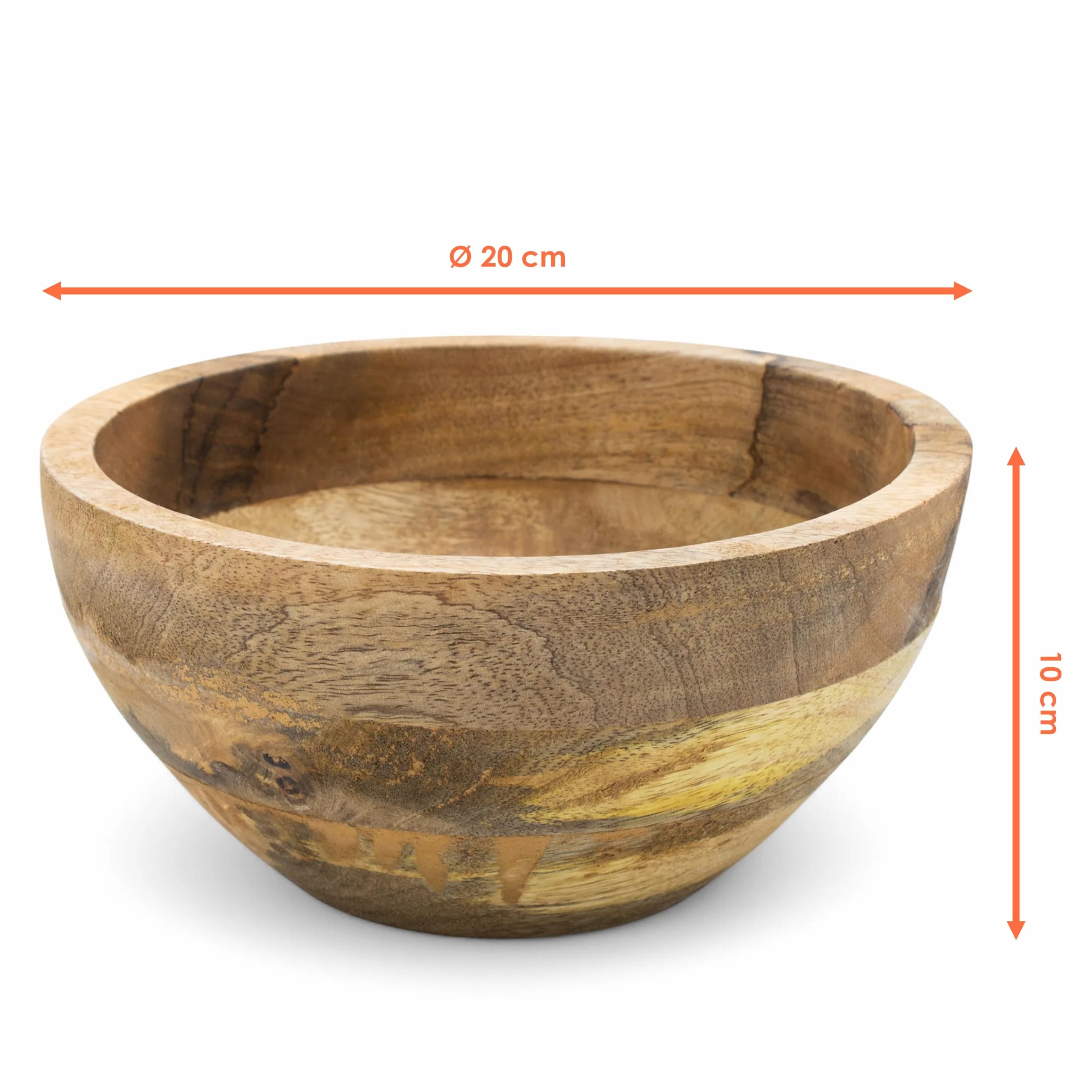 Spetebo Mango dekoracyjna miska naturalna - 20 cm - drewniany talerz na owoce okrągły - taca dekoracyjna taca do serwowania świecy dekoracyjna miska do serwowania miska do serwowania miska na świece