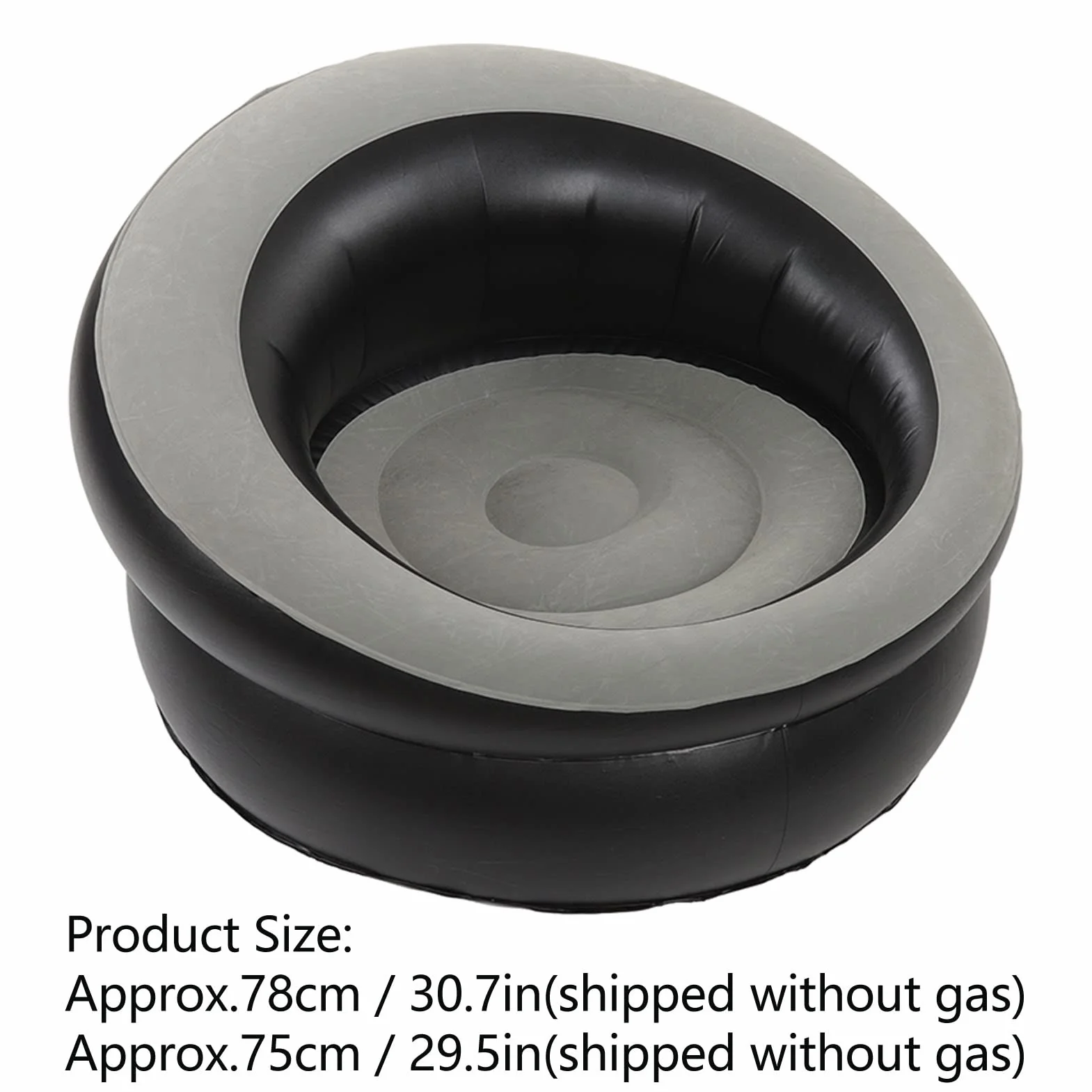 Nadmuchiwane Krzesło Sofa Blow Up Seat Gaming Lounge Indoor Outdoor Camping Garden Stylowy Czerwony Design Miękka Pluszowa Tkanina Pojedyncza Salon (Szary)