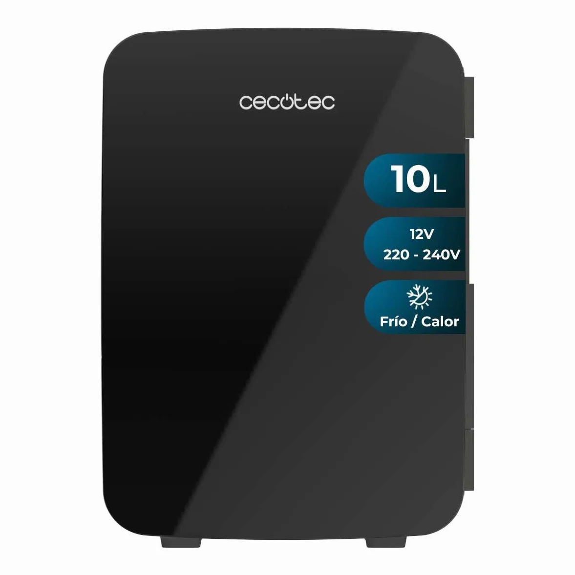 Cecotec Mini lodówka o pojemności 10 l, Bolero MiniCooling Ba Black, 12 V-220 V, kompatybilna z samochodami i kamperami, od 7 do 65°C, funkcja chłodzenia i ogrzewania, łatwa do przenoszenia