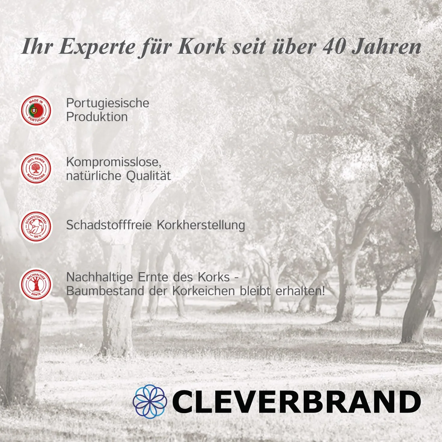 Cleverbrand Mata korkowa, odporna na wysokie temperatury, prostokątna, (45 x 30 x 1 cm), idealna jako podkładka pod garnek do dużych form do zapiekanek, garnków lub patelni – Made in Portugalii