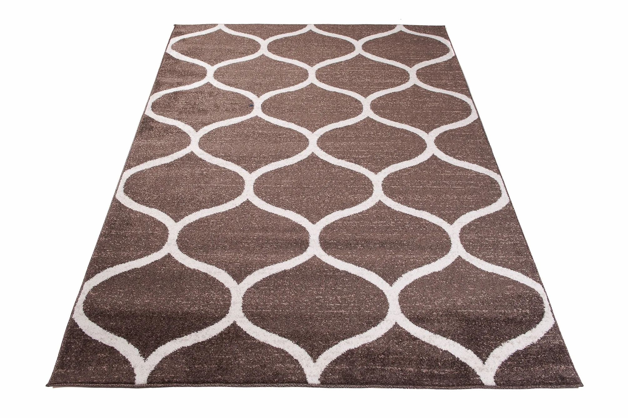 Tapiso Sari dywan z krótkim włosiem, ciemnobrązowy, kremowy, geometryczny, marokański, wzór melanżowy, do salonu, sypialni, Ökotex 220 x 320 cm
