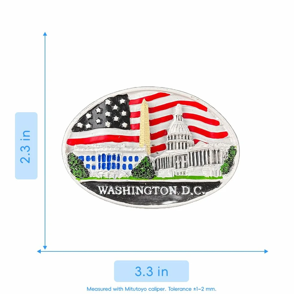 Waszyngton DC USA magnes na lodówkę pamiątka podróż żywica amerykańska flaga zabytki styl dekoracja domu klasyczny punkt orientacyjny rzemiosło