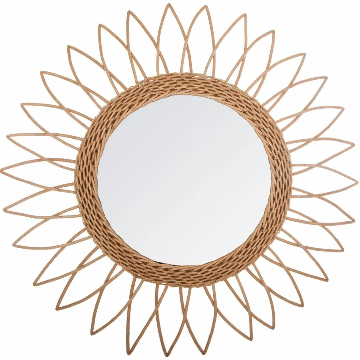 Lustro Rosace - rattan D50 cm - Atmosphera projektant wnętrz