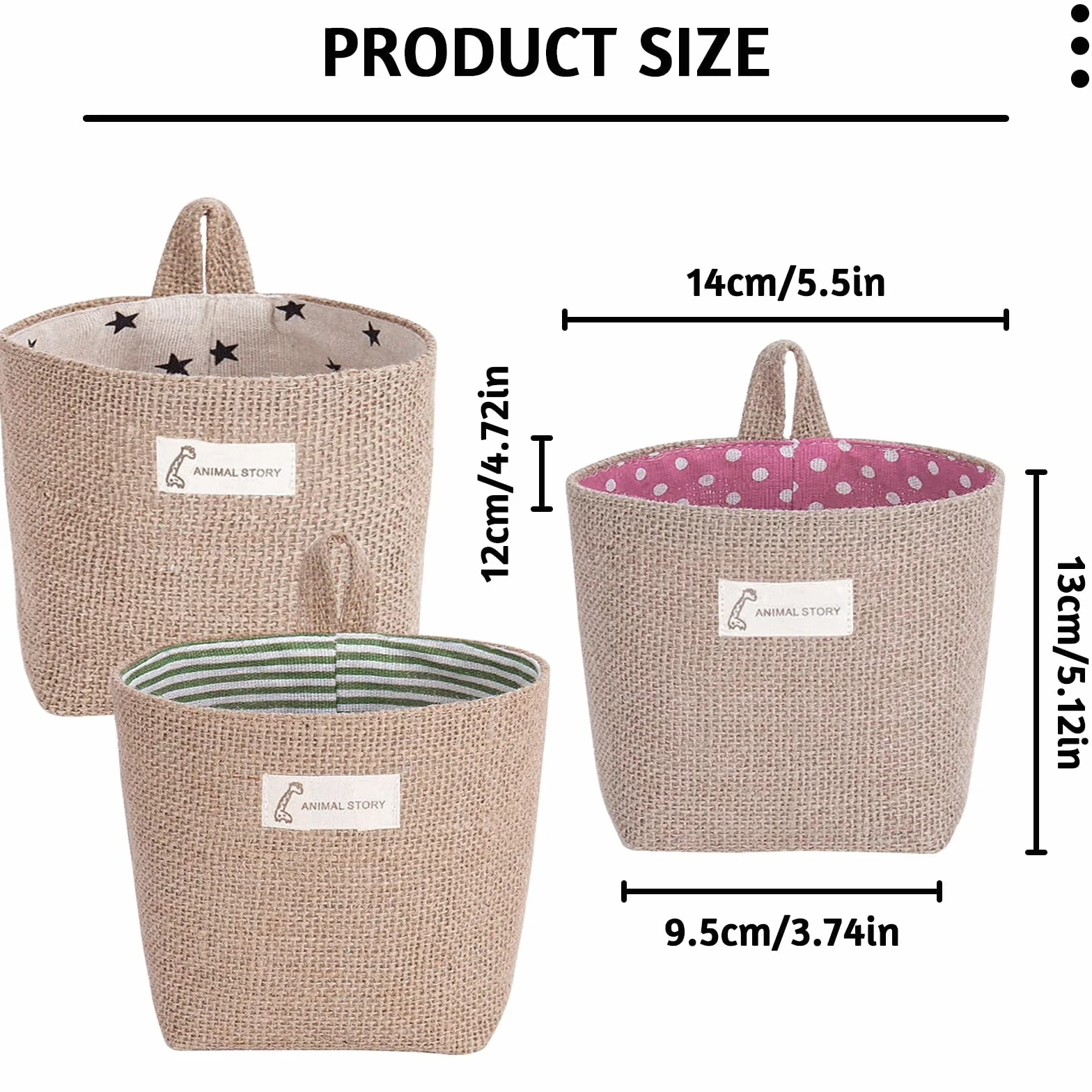 3 wiszące torby do przechowywania, bawełna i len, hamper, wisząca torba do przechowywania do pokoju, łazienki
