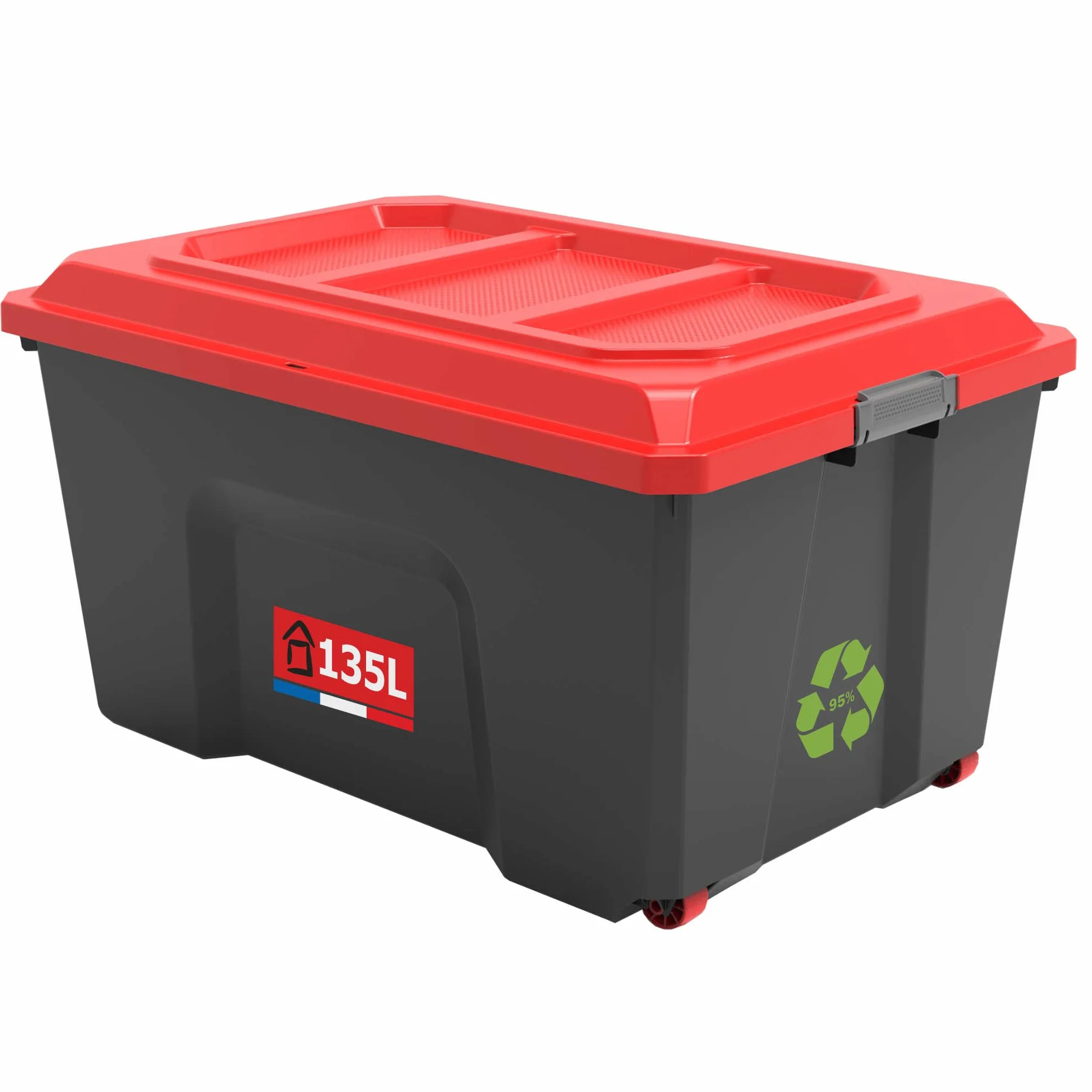 SUNDIS Malle de rangement à roulettes LOCKER 135 l