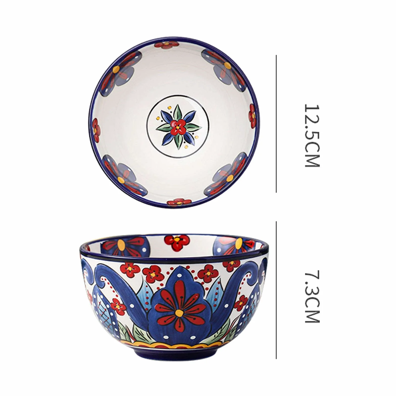 13 cm piękny wzór w stylu boho ceramiczne miski na ryż, miska na płatki śniadaniowe na śniadanie, małe miski na popcorn miska do serwowania zupy przekąski-H-1