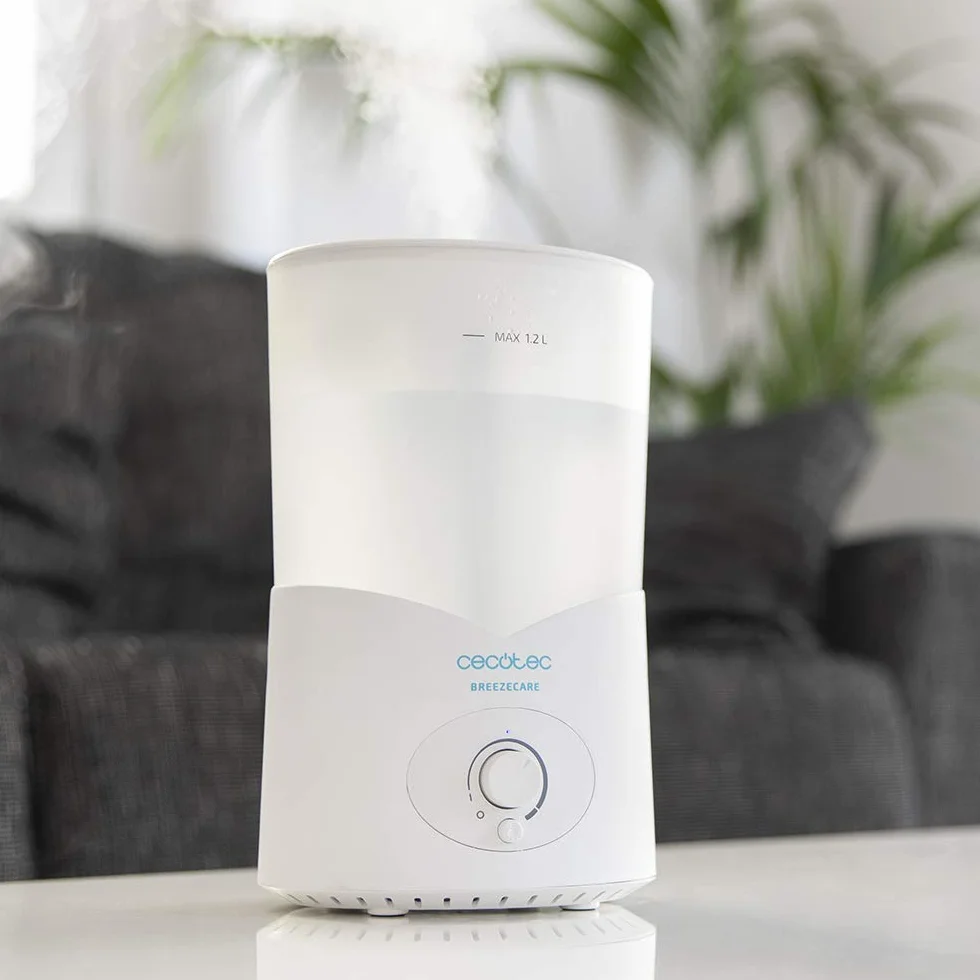 Cecotec BreezeCare 2000 Light nawilżacz powietrza 25 W, nawilżacz powietrza 200 ml/h, zbiornik 1,2 litra, wyjście pary 360°, ręczne sterowanie, światło LED, zasięg do 30 m2