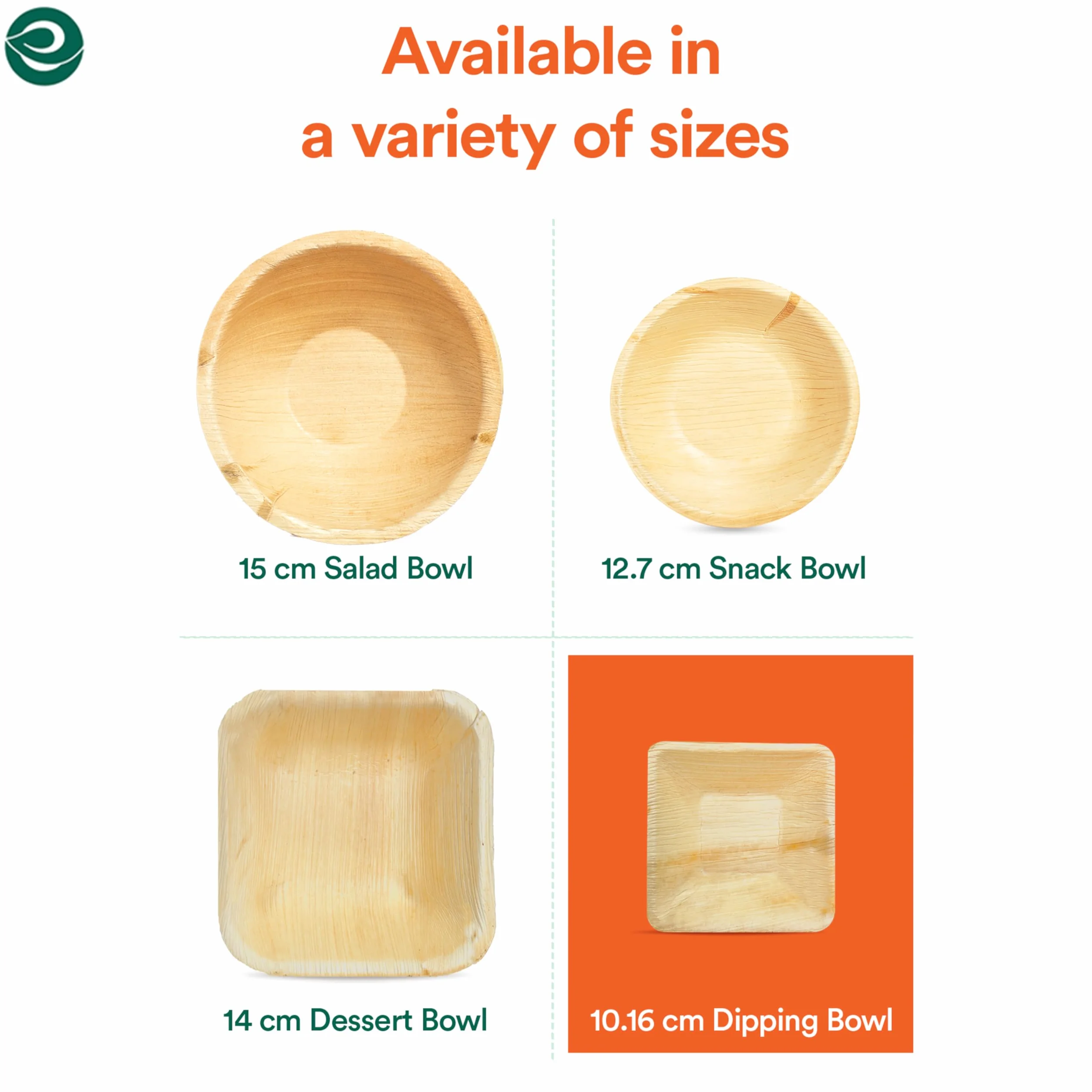 ECO SOUL W 100% kompostowalne małe 10 cm 140 ml kwadratowe miski z liści palmowych [50 sztuk] jednorazowe miski deserowe w stylu bambusowym I wytrzymała, ekologiczna, solidna miska, biodegradowalne
