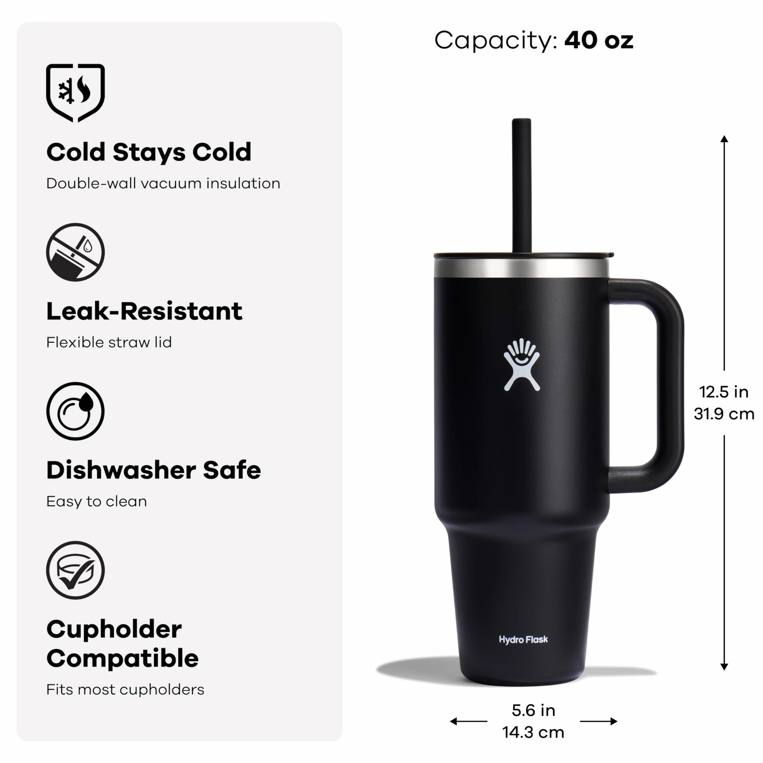 HYDRO FLASK 4,5 uncji kubek podróżny czarny